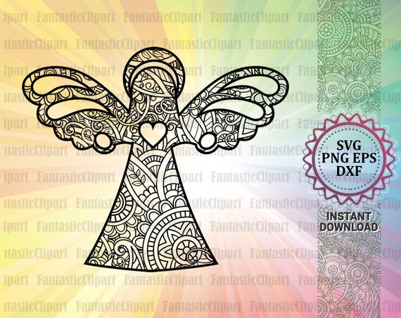 Download Angel Silhouette Svg Angel Mandala Clipart Angel Shirt Etsy
