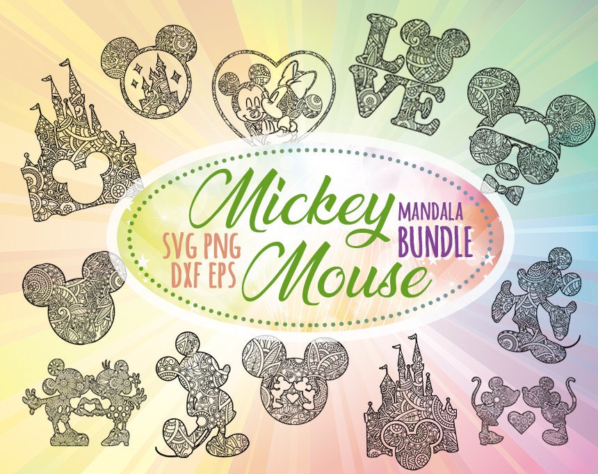 Disney Bundle Svg Disney Mandala Svg Disney Bundle For | Etsy