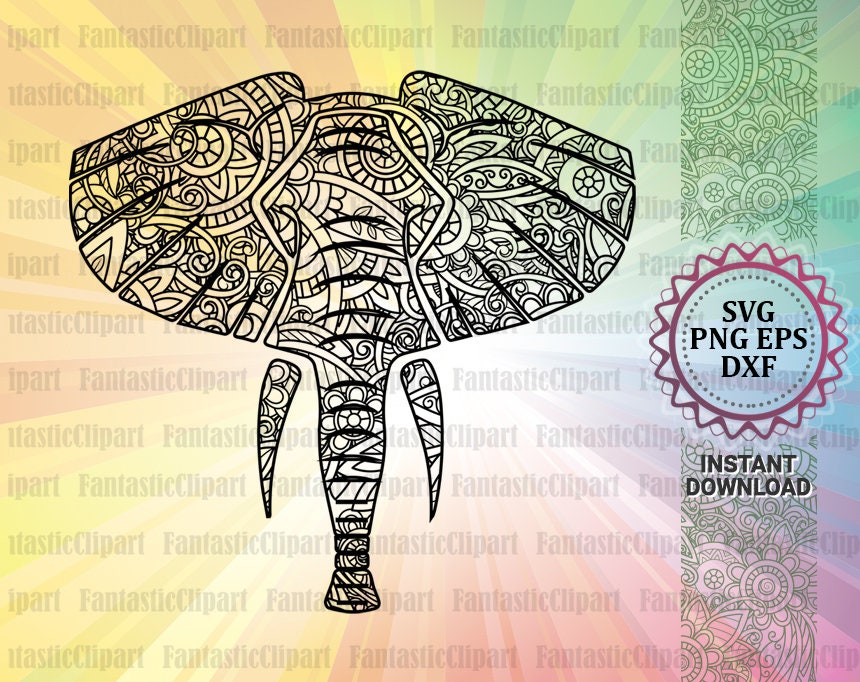 Download Elephant Head Svg Elephant Head Mandala Svg Elephant Head Etsy