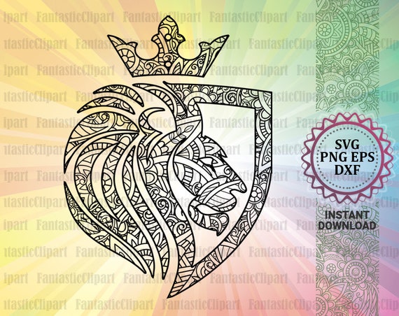 Download Lion Mandala Svg Lion Zentangle Svg Lion Mandala Clip Art Etsy