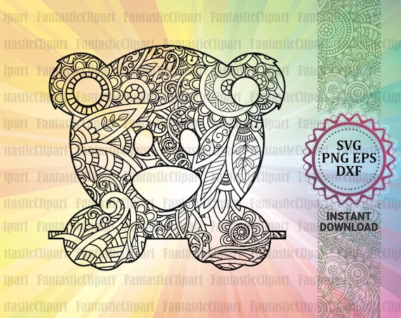 Download Teddy Bear Svg Teddy Bear Clipart Teddy Bear Mandala Art Etsy