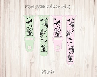 Dragonfly Watch Band SVG File, Engraving Design (Digital Download)