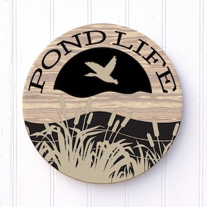 Pond Life Sign | Design Pond Life | Wood Signs Digital File Laser Cut File | Great to use as a DIY Sign Kit