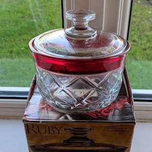Boîte à Bonbons Ruby Par Indiana Glass