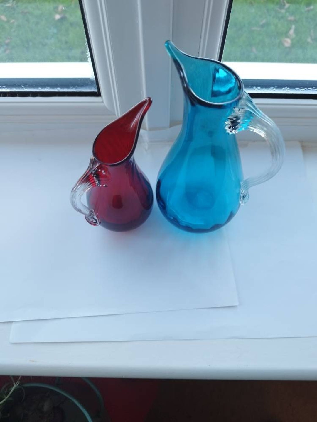 2 Whitefriars Sparrow Beak Spout Glass Jugs Etsy UK