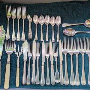 Mixed Lot Of 30 Vintage Assorted Silver Plated Flatware Items