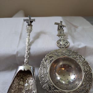 Set Of 2 Vintage Silver Plated Dutch Windmill Decorated Items!