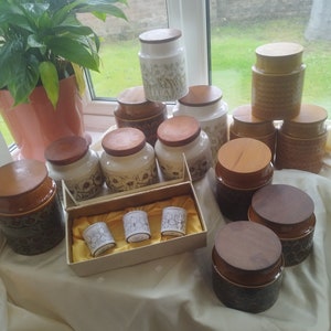 Vintage Hornsea Pottery Canisters And Egg Cups