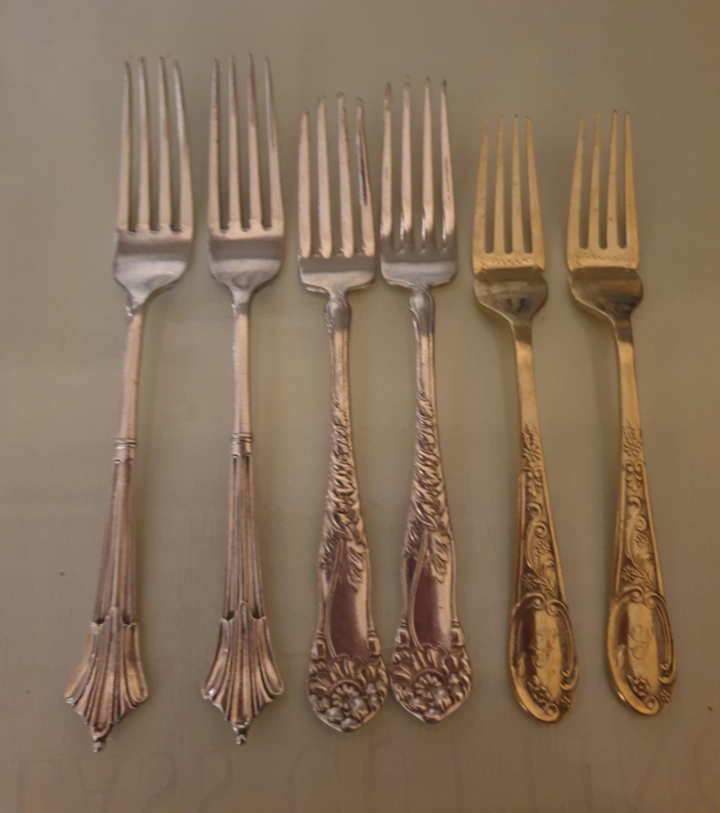 A Mixed Group of 6 Unusual Dessert Forks Etsy UK