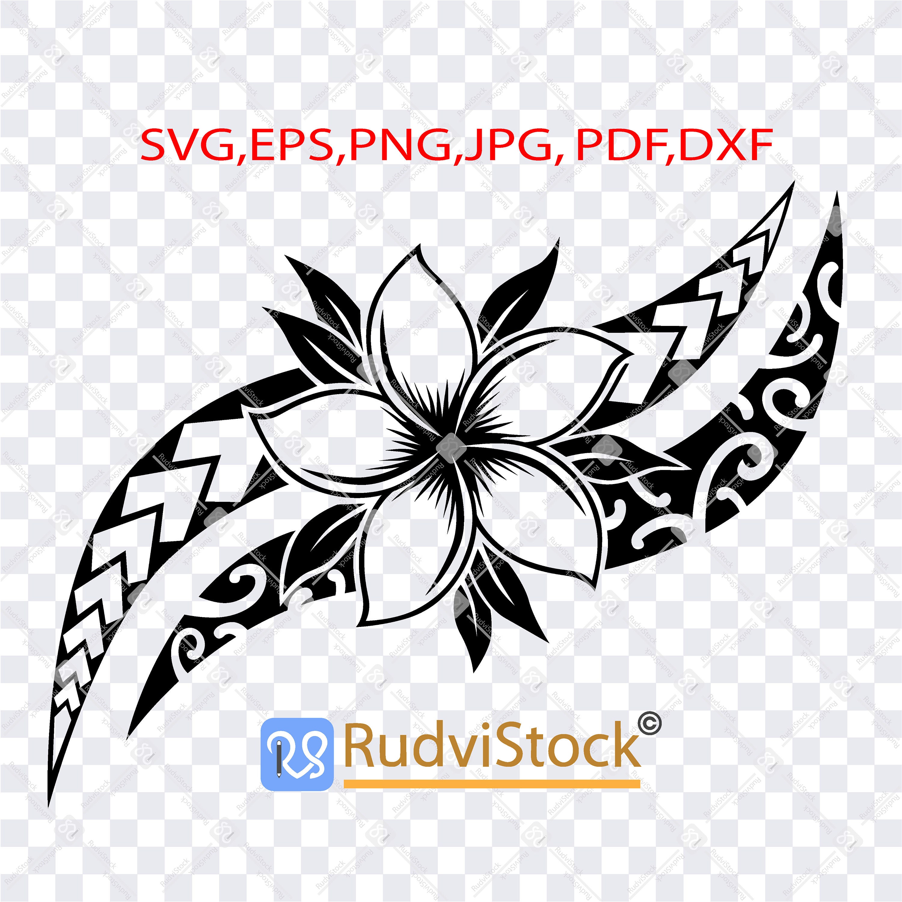 Polynesian Svg Flowers Tribal Tattoo Design Maori Flowers Etsy ...