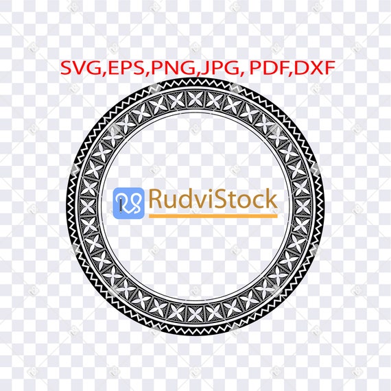 Polynesian Frame Circle Frame Svg Circular Hoop Frame. Clock Pattern Circle Svg Circle Border