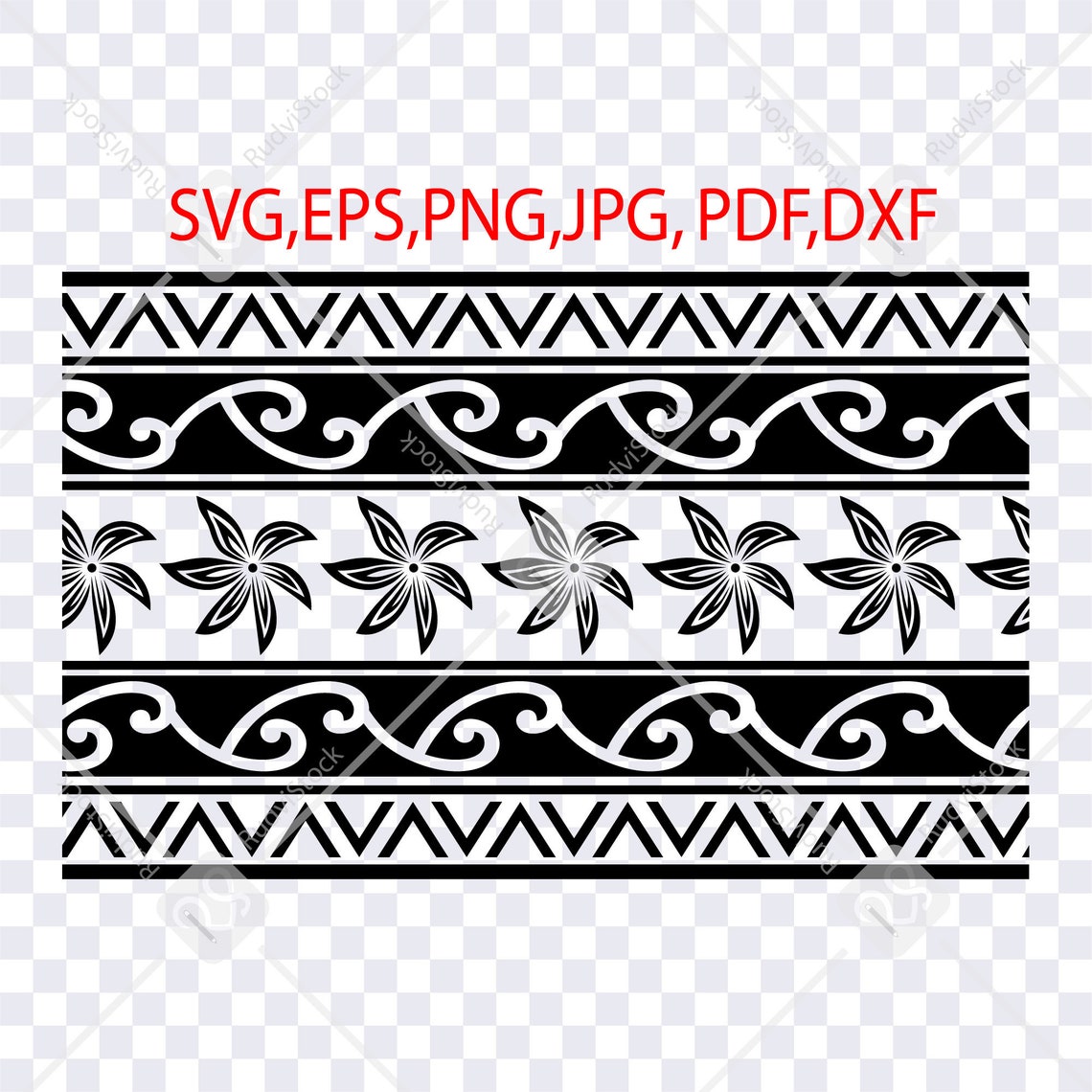 Polynesian Svg Floral Pattern Polynesian Border Native | Etsy