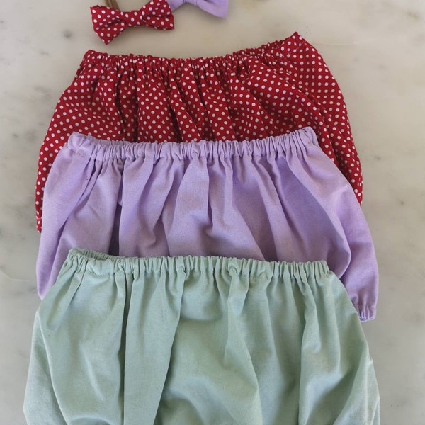 Ready to ship baby bloomers/diaper cover/shorties/perfect fit/matching/outfit/ solid colour/polkadot/high waisted/ bundle and save/fancy