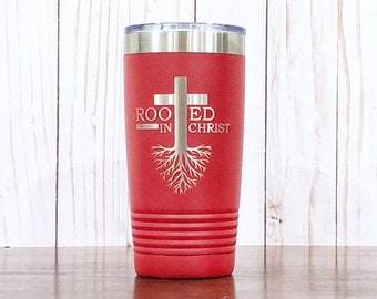 Rooted in Christ - religious cup - gift for pastor - inspirational mug - church coffee cup - Jesus