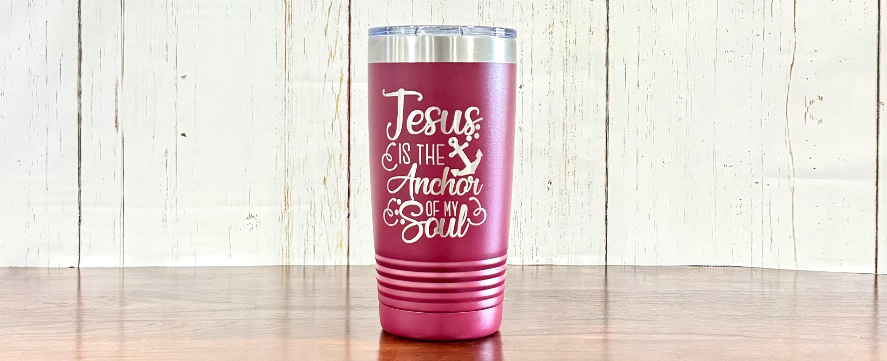 Jésus est l'ancre de mon âme gravée - tasse à café religieuse - tasse basée sur la foi - tasse de voyage inspirante - cadeau chrétien - pasteur d'église
