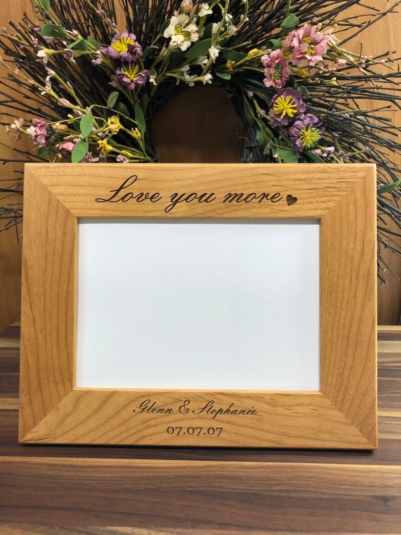 Personalized engraved wood 5x7 picture frameValentines Day Etsy