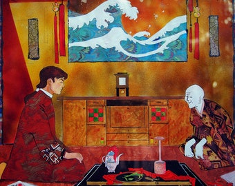 Cena da Hokusai, 1992, cm 44x57, mix media