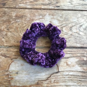 Velvet Scrunchie | Crochet Scrunchie | Homemade Velvet Scrunchie | 90s Scrunchie | Crochet Hair Tie | Top Knot | 90s Fashion