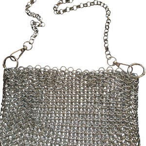 Chain Mail Bag | Silver Metal Purse | Metallic Chainmail Space Age ...