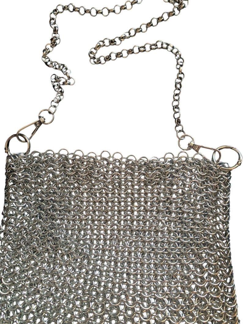 Chain Mail Bag | Silver Metal Purse | Metallic Chainmail Space Age ...