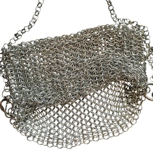 Chain Mail Bag | Silver Metal Purse | Metallic Chainmail Space Age ...