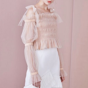 Off-Shoulder Tulle Top - Zena Presley