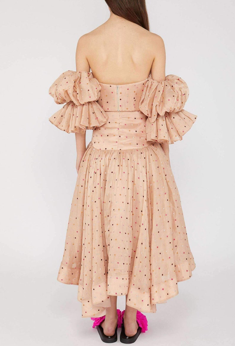 Cartoon Print Sleeveless Top & Polka Dot Ruffle Skirt Set