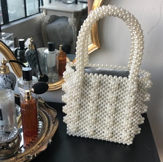Pearl Bag Purse in White Small Imitation Faux Pearl Beaded - Etsy