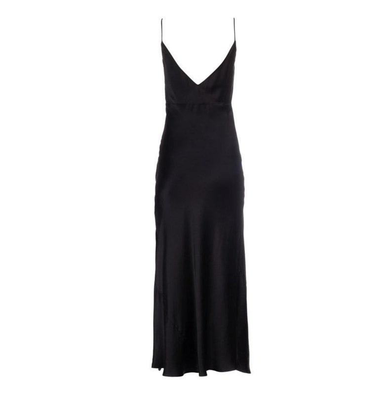 Silky Minimal Slip Dress Spaghetti Strap Satin Dress Luxury Cocktail Gown Evening Long Maxi Formal Gown Womens 1990s 90s Party
