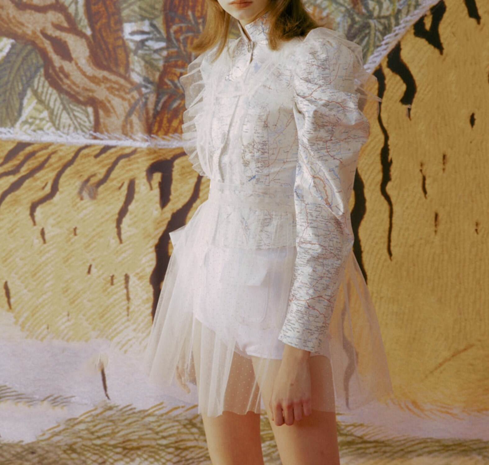 Image of Atlas Jacket | Retro Blazer With A Printed Map Pattern World Avant Garde Top Party Cocktail Boho Festival Runway Womens Outerwear