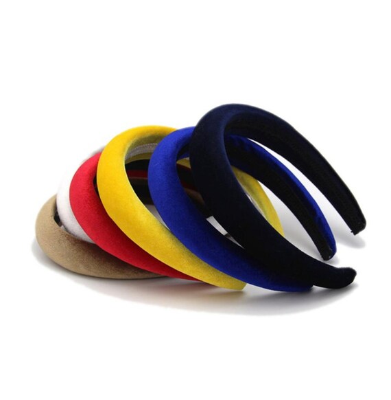 ヘアアクセサリー LESS IS MORE Velvet hair band 4 colors Tan Brown 4cm Plain Headband | Extra Thick Padded Velvet