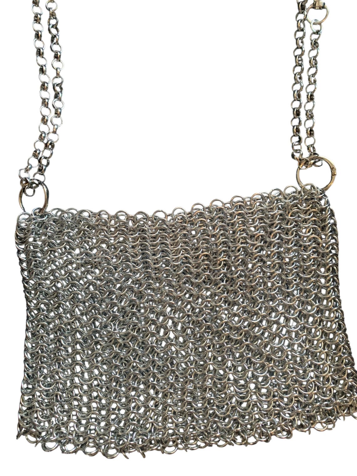 Chain Mail Bag | Silver Metal Purse | Metallic Chainmail Space Age ...