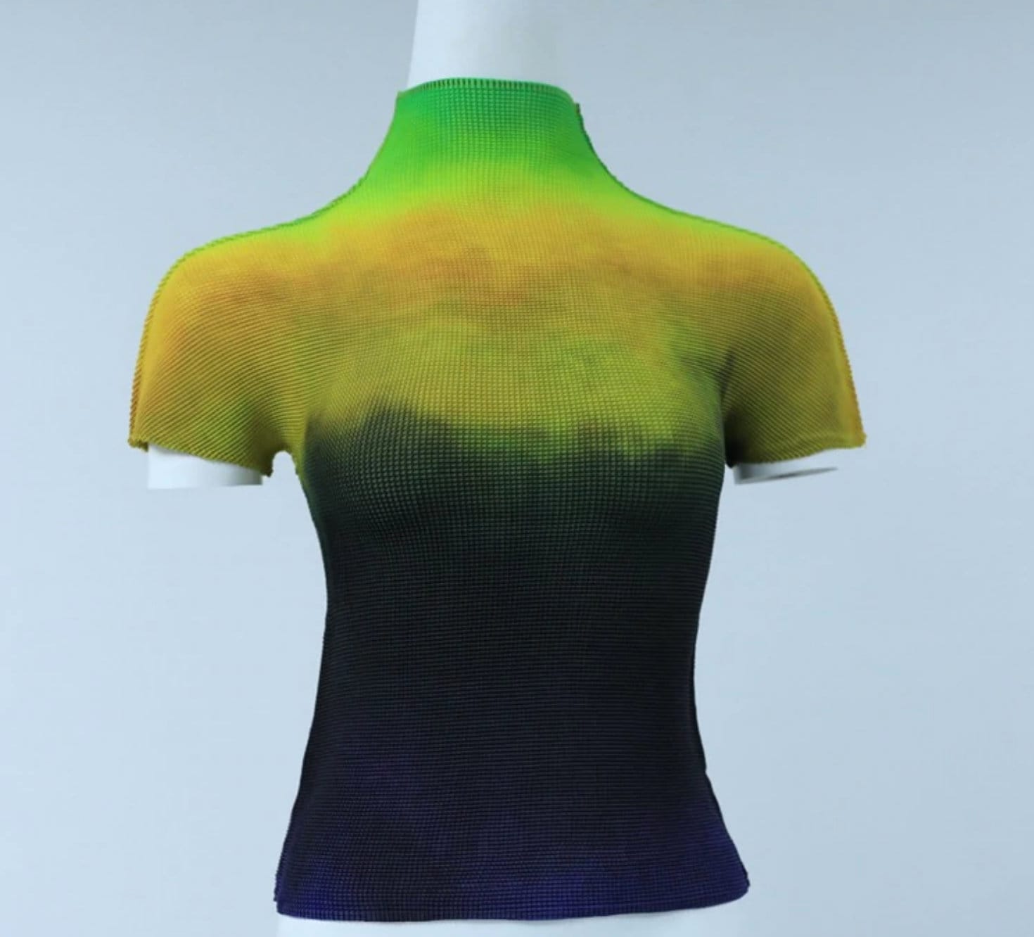 Image of Pleated Top | Pleat Shirt Textured Colorful Plisse Texture Pleats Retro Boho Party Festival Color Rainbow Tank Soft Grunge Minimal