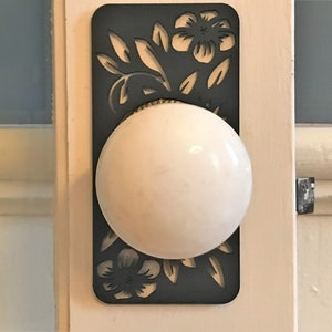 Decorative door knob plates Square floral