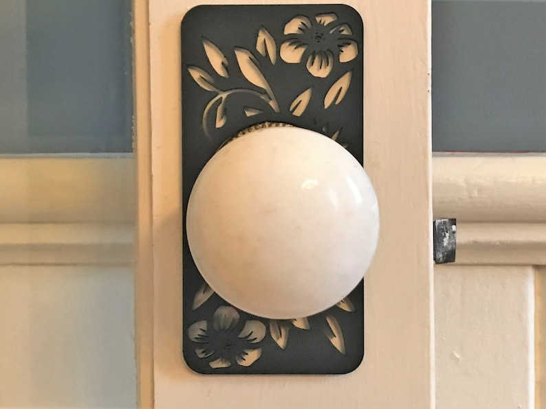 Decorative door knob plates Square floral
