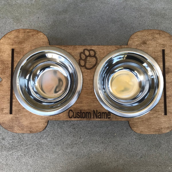 Raised Dog Bowl Holder. Glowforge. SVG