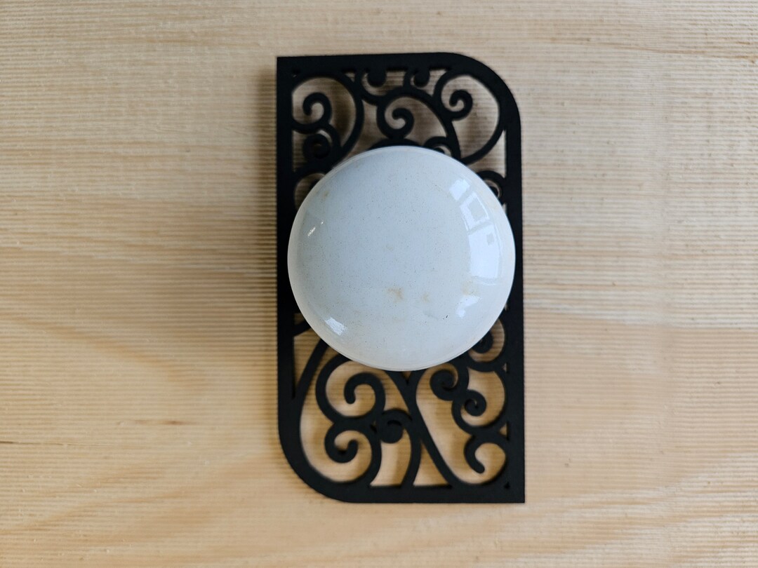 Decorative Door Knob Plates With Permanent Adhesive Etsy