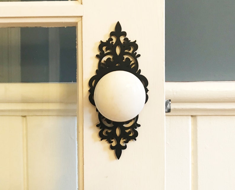 Decorative door knob plates Victorian