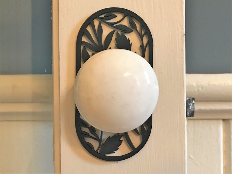 Decorative door knob plates Rounded floral