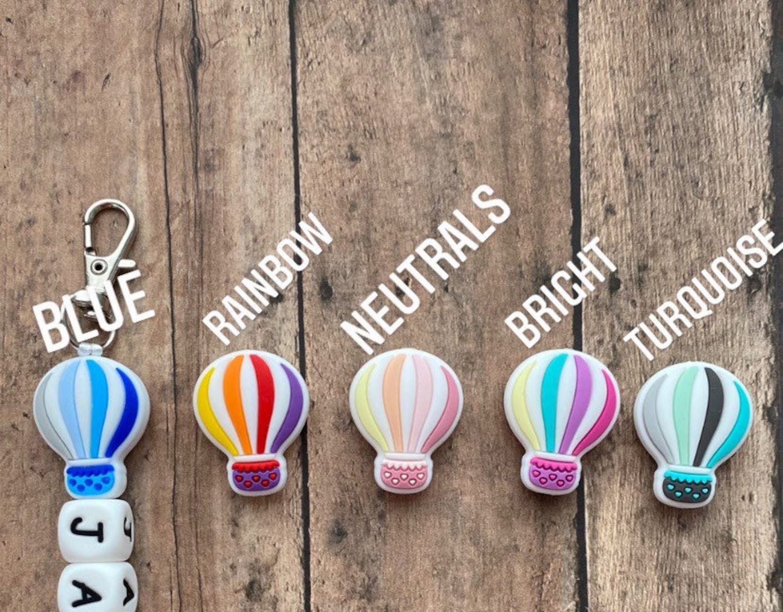 Hot Air Balloon Custom Name Tag Keychain Bag Bling Zipper Etsy
