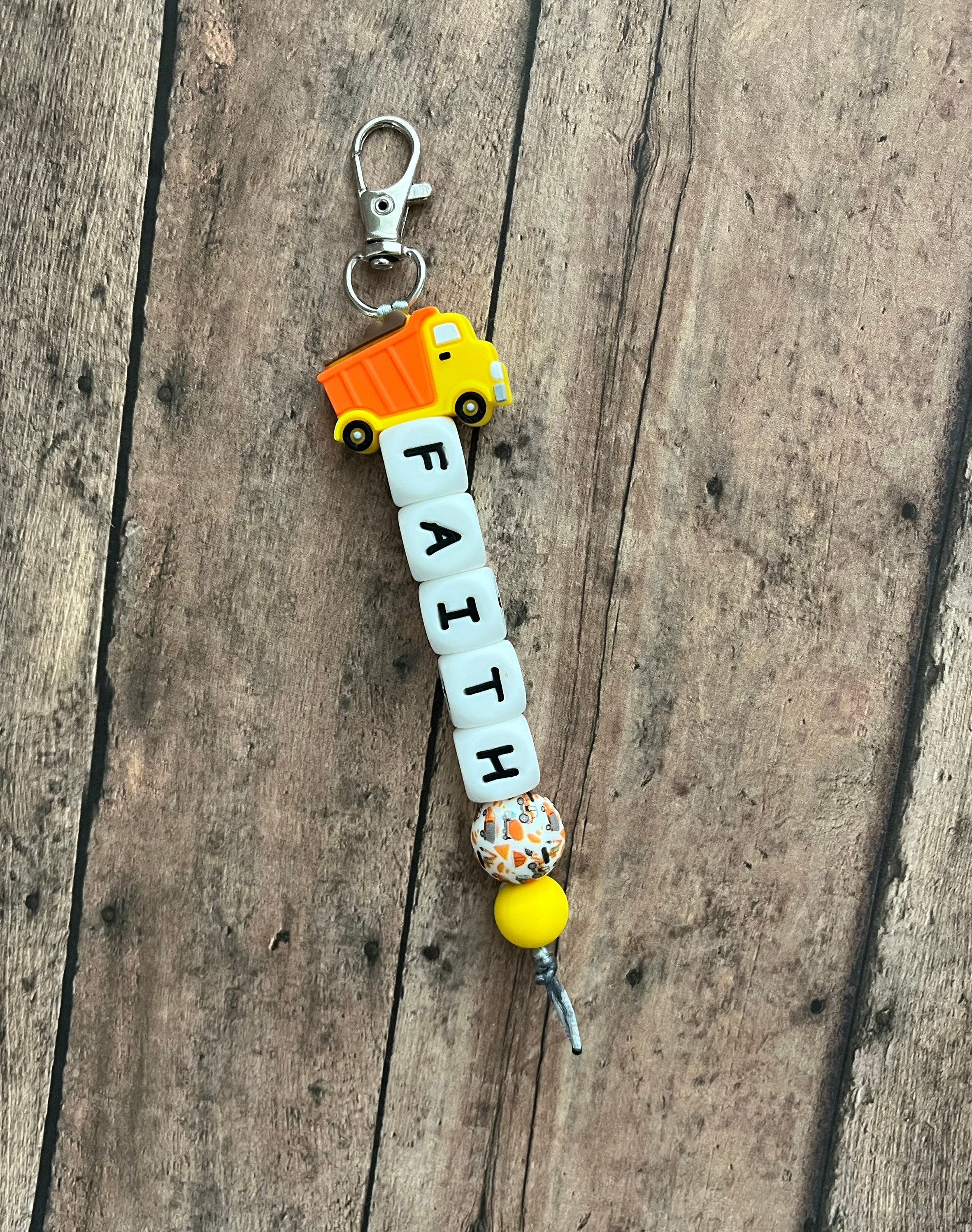 Dump Truck Custom Name Tag Keychain, Zipper Charm, Name Tag, Gift ...