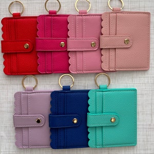 Monedero, llavero, regalos para ella, tarjetero, billetera fina, billetera con cinturón, a presión, billetera colorida, roja, azul, rosa, lavanda, rosa fuerte