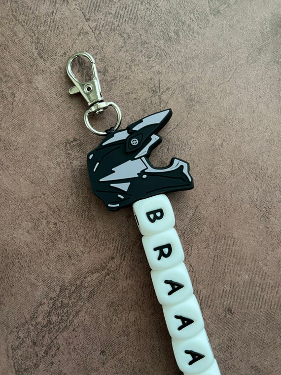 Helmet Custom Name Tag Keychain, bag tag, name tag, gift, personalize, motocross, dirt bike, checkered flag, four wheeler, race, braaap,dirt