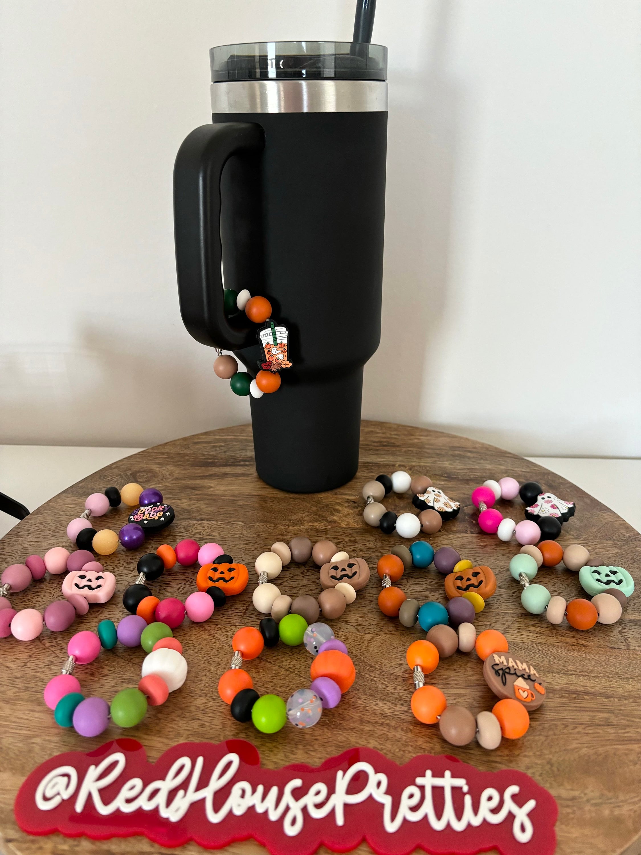 Fall Cup Charms, tumbler cup, handle, accessories, Stanley charms, fall, autumn, Halloween, coffee, pumpkin, spice, ghost, spooky babe, boo