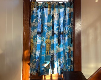 Vintage 1970s JC Penney Star Wars The Empire Strikes Back Curtain Panels With Hanging Hardware