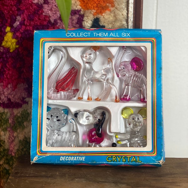 Vintage 1970s Hong Kong Decorative Crystal Pets