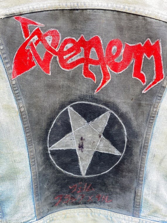 Vintage 1980s Venom Hand Painted Lee 220 J Denim … - image 3