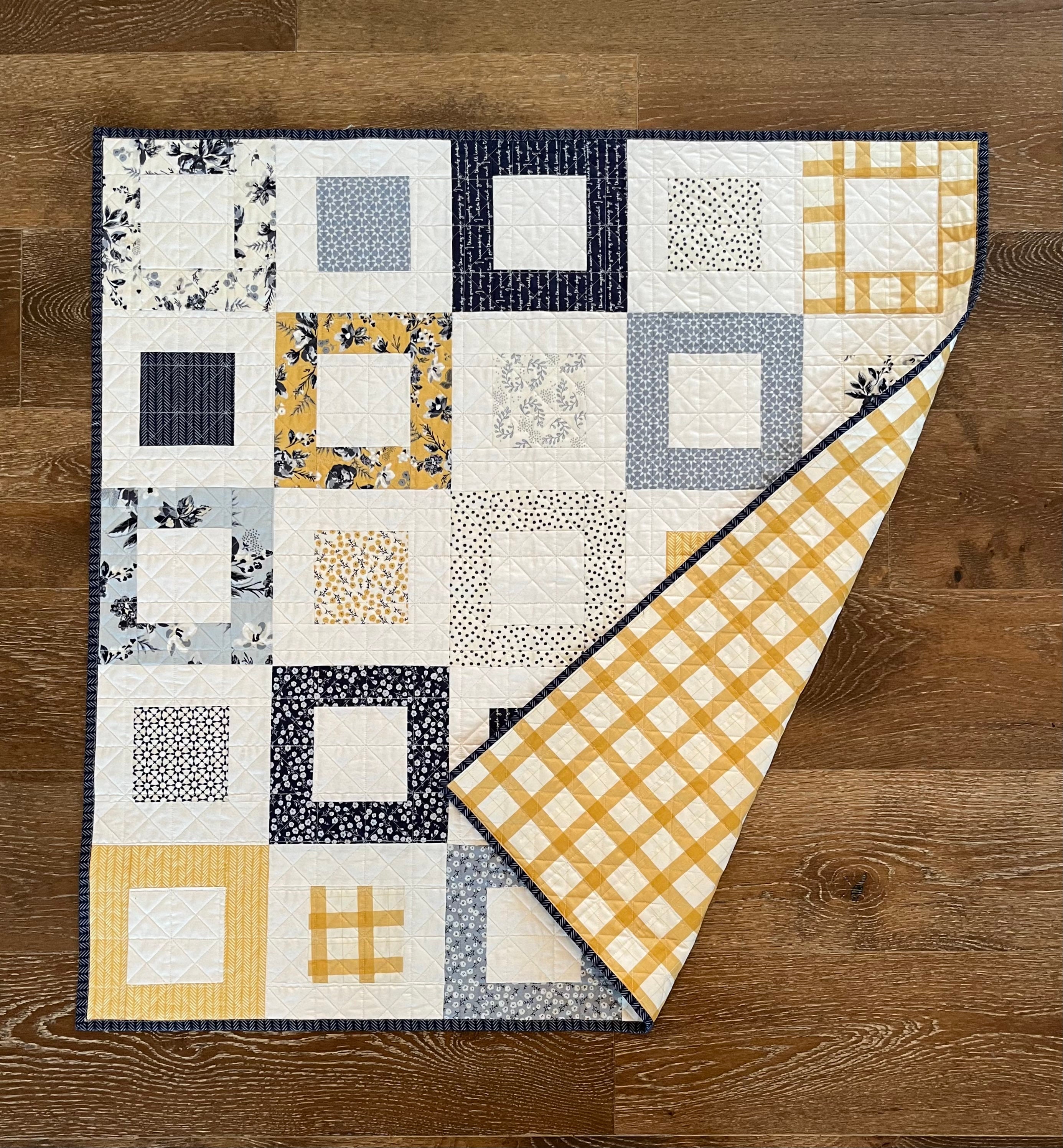 Navy and yellow blanket hotsell
