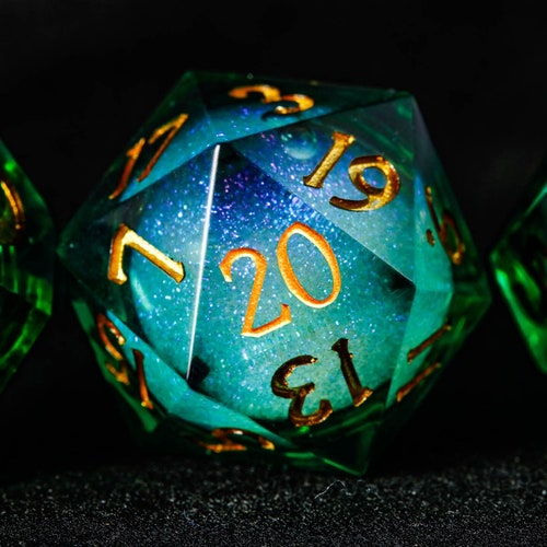 Green Liquid Core Resin Dnd D&D Dice Set Etsy Canada