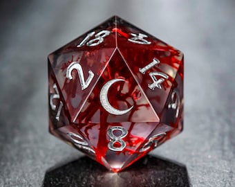 Red Coral Moon Dice Set